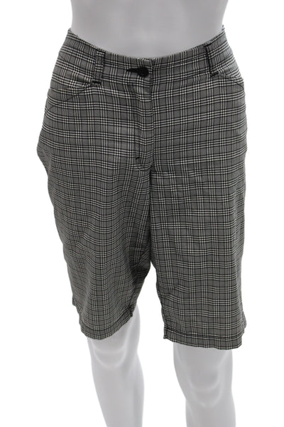 Chervo Unisex Adults Bermuda Shorts Gray Check Cotton Size 46