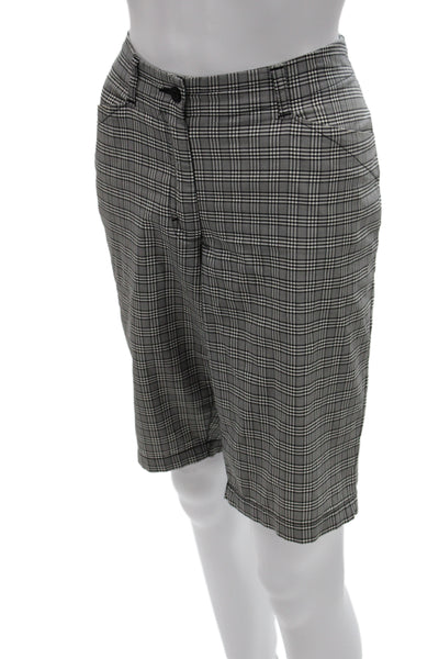 Chervo Unisex Adults Bermuda Shorts Gray Check Cotton Size 46