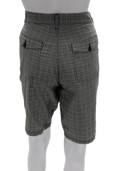 Chervo Unisex Adults Bermuda Shorts Gray Check Cotton Size 46