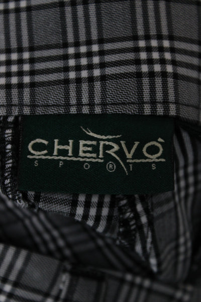 Chervo Unisex Adults Bermuda Shorts Gray Check Cotton Size 46
