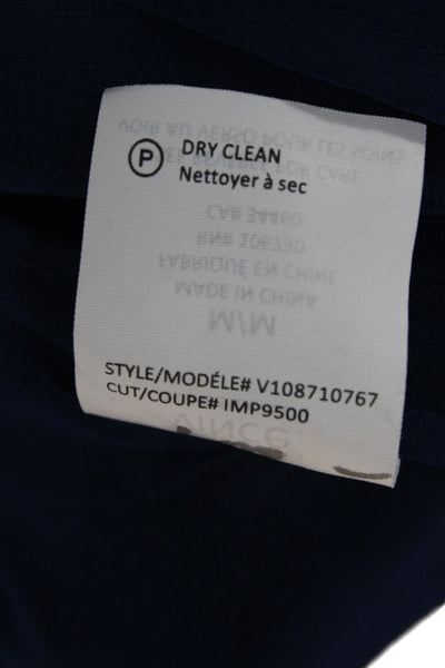 Vince Women Blue Silk Collared Tunic Button-Up Long Sleeve Solid Size M