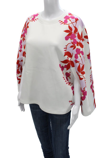 Cynthia Rowley Womens Floral Tunic Multicolor Crew Neck Long Sleeve Size XS