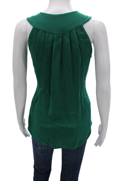 J Crew Womens Basic V-Neck Green Tank Size 8