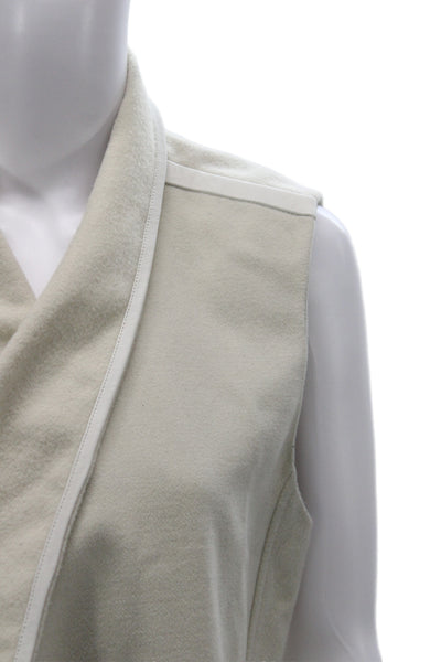 Vince Womens Beige Sleeveless Polyester Vest Open Front Size M