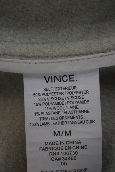 Vince Womens Beige Sleeveless Polyester Vest Open Front Size M