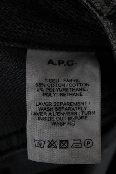 A.P.C. Mens Gray Slim Jeans Cotton Size 28