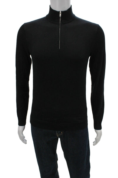 Theory Unisex Adults Black Merino Wool Mock Neck Pullover Sweater Size XS