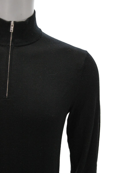 Theory Unisex Adults Black Merino Wool Mock Neck Pullover Sweater Size XS