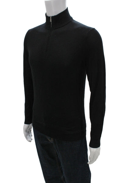 Theory Unisex Adults Black Merino Wool Mock Neck Pullover Sweater Size XS