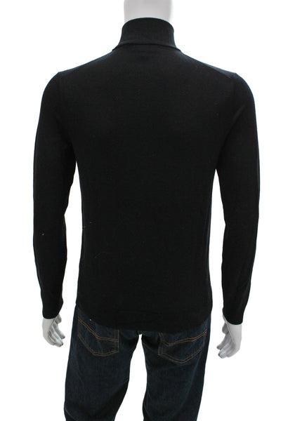Theory Unisex Adults Black Merino Wool Mock Neck Pullover Sweater Size XS