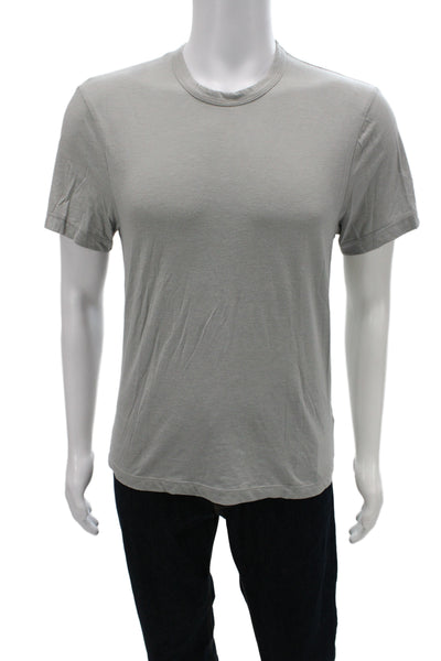 Standard James Perse Men Gray Basic Crew Neck Short Sleeve T-Shirt Size S
