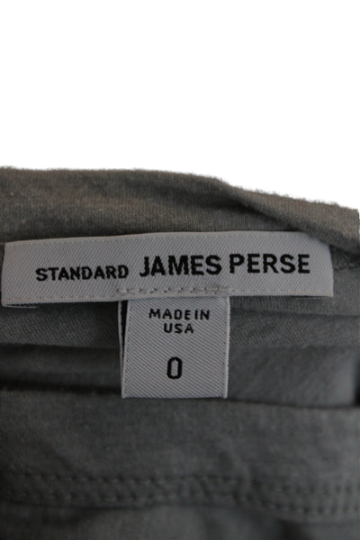 Standard James Perse Men Gray Basic Crew Neck Short Sleeve T-Shirt Size S