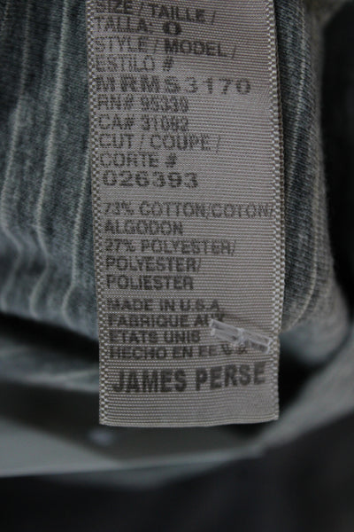 Standard James Perse Men Basic Gray Striped Cotton Crew Neck T-Shirt Size S