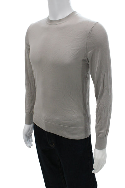 Theory Mens Wool Pullover Sweater Crew Neck Gray Minimalist Size XS