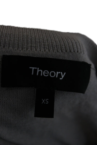 Theory Mens Wool Pullover Sweater Crew Neck Gray Minimalist Size XS