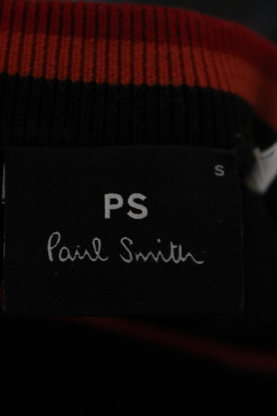 Paul Smith Mens Black Cotton Pullover Sweater Round Neck Long Sleeve Size S