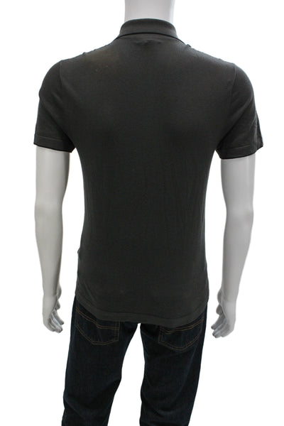 James Perse Mens Short Sleeves Polo Shirt Grey Cotton Size 0