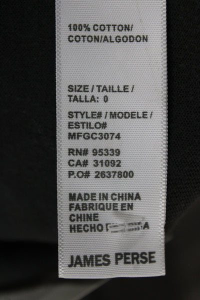 James Perse Mens Short Sleeves Polo Shirt Grey Cotton Size 0