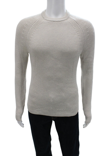 Theory Unisex Pullover Sweater Merino Wool Crew Neck Beige Size XS