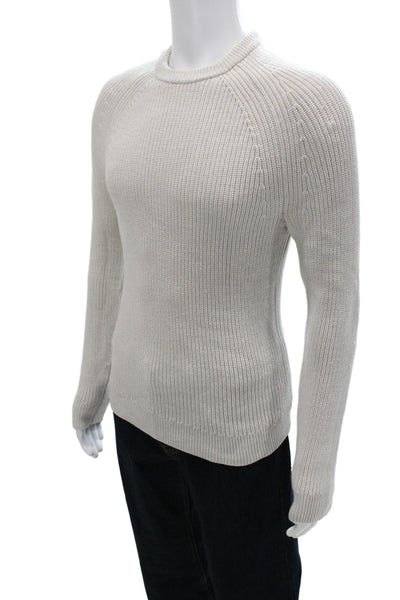 Theory Unisex Pullover Sweater Merino Wool Crew Neck Beige Size XS