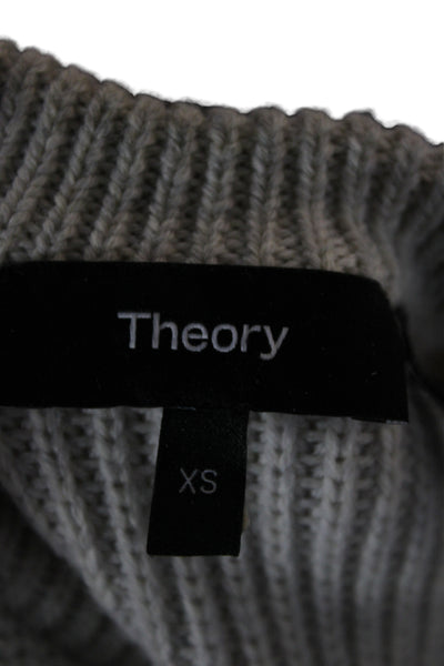 Theory Unisex Pullover Sweater Merino Wool Crew Neck Beige Size XS