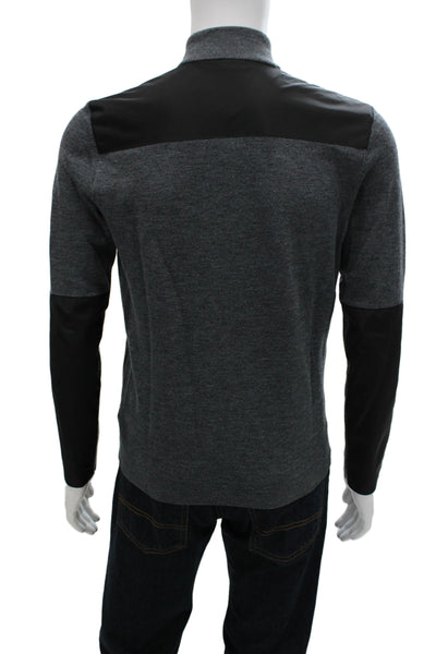 Theory Mens Track Jacket Merino Wool Gray Zip V-Neck Size XS