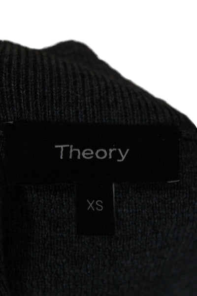 Theory Mens Track Jacket Merino Wool Gray Zip V-Neck Size XS