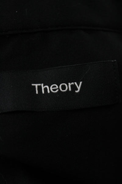 Theory Mens Button Down Sylvain S Shirt Black Cotton Size Extra Small