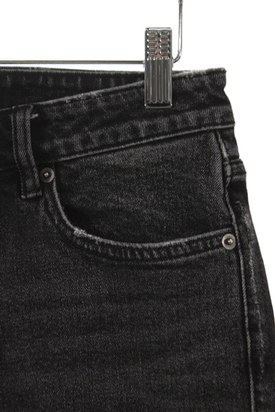 Ksubi Unisex Tapered Black High Rise Jeans Cotton Blend Size 27