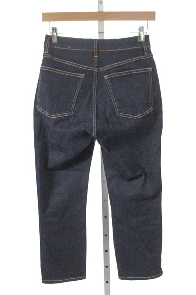 MNG Women Cropped High Rise Blue Cotton Jeans Size 4