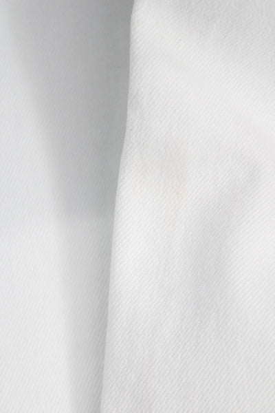 CQY Womens White Button High Rise Straight Jeans Cotton Size 27