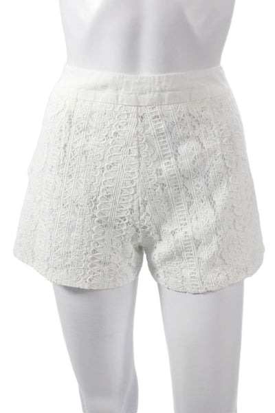 120% Lino Women Hot Pants White Cotton Button Bohemian Size 42