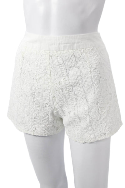 120% Lino Women Hot Pants White Cotton Button Bohemian Size 42