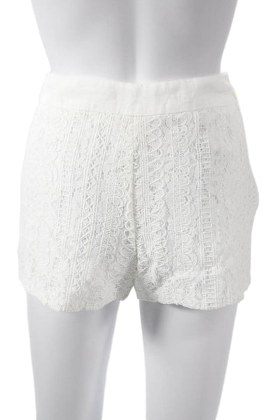 120% Lino Women Hot Pants White Cotton Button Bohemian Size 42