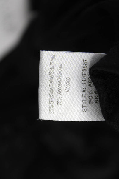 Hale Bob Womens Capri Lounge Pants Black Silk Blend Drawstring Size S