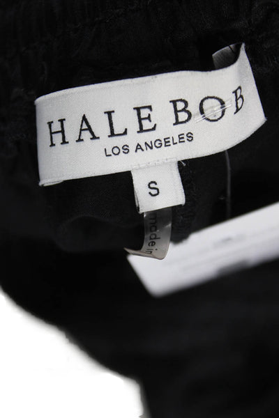 Hale Bob Womens Capri Lounge Pants Black Silk Blend Drawstring Size S