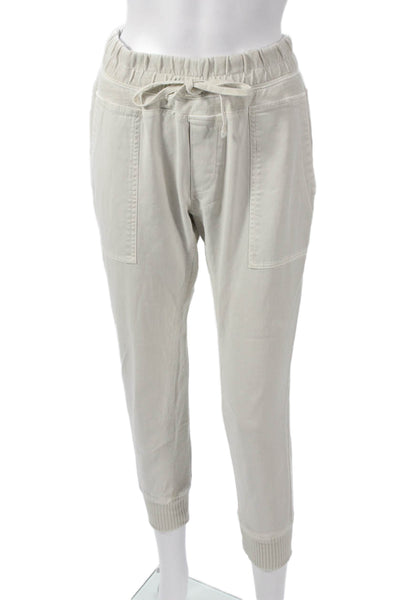 Standard James Perse Unisex Adults Jogger Pants Beige Cotton Drawstring Size 1