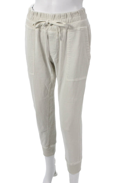 Standard James Perse Unisex Adults Jogger Pants Beige Cotton Drawstring Size 1