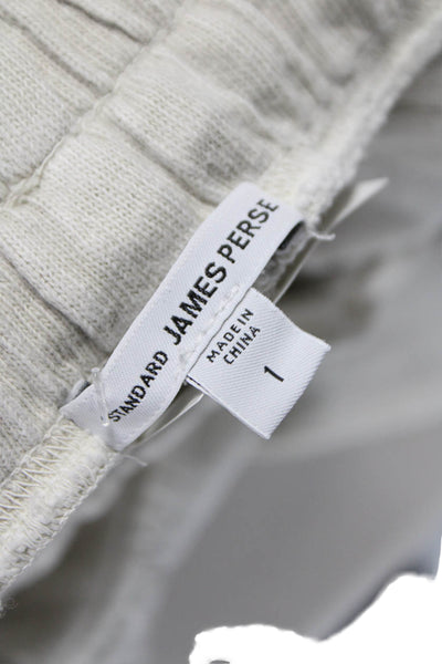 Standard James Perse Unisex Adults Jogger Pants Beige Cotton Drawstring Size 1