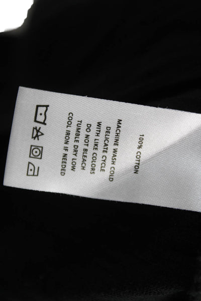Lilla P Women Basic Black Crew Neck T-Shirt Short Sleeve 100% Cotton Size S