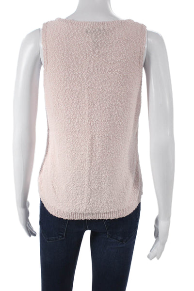 Autumn Cashmere Women V-Neck Sleeveless Basic Tank Pink 100% Cotton Size XS