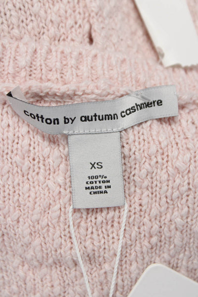 Autumn Cashmere Women V-Neck Sleeveless Basic Tank Pink 100% Cotton Size XS