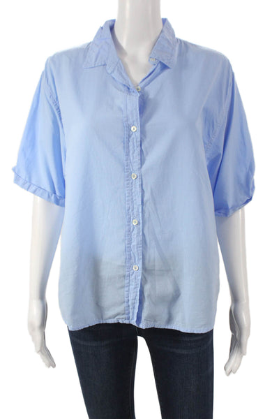 Velvet by Graham & Spencer Unisex Button Up Short Sleeve Blue Cotton Size XS