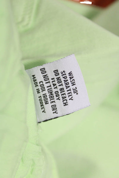 Elliott Lauren Womens Ankle Pants Green 92% Cotton Button Mid Rise Size 4
