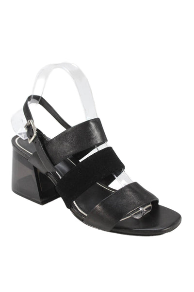Rag & Bone Womens Block Heel Leather Ankle Strap Sandals Black Size 37.5
