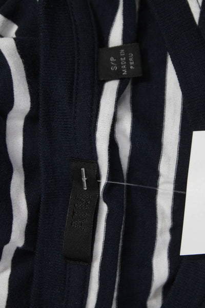 ATM Womens T-Shirt Dress Blue Striped Cotton Short Sleeve Mini Petite Size S