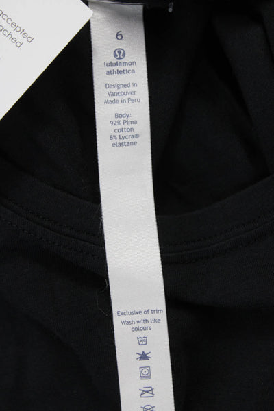 Lululemon Womens Crew Neck Sleeveless Active Tank Top Black Size 6