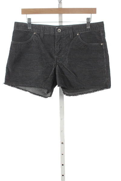 Carve Designs Womens Cut-Off Shorts Black Organic Cotton Button Size 6