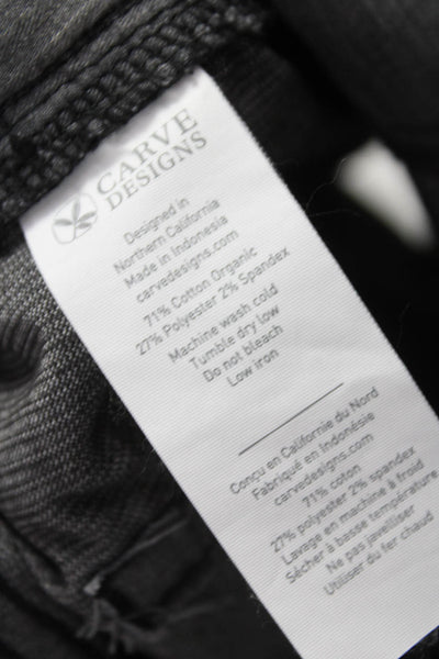 Carve Designs Womens Cut-Off Shorts Black Organic Cotton Button Size 6