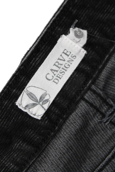 Carve Designs Womens Cut-Off Shorts Black Organic Cotton Button Size 6